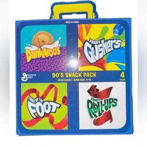 90’s Snack Pack Crew Socks 4 Pack - Dunkaroos Fruit Gushers Fruit By The Foot